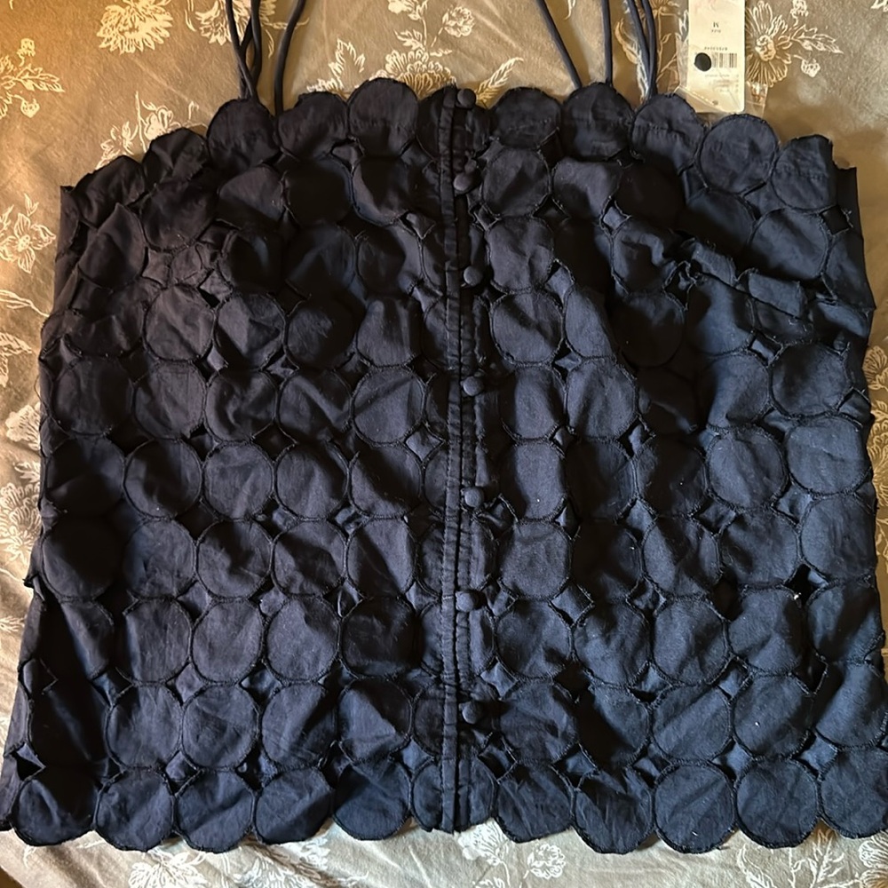 Navy novelty top